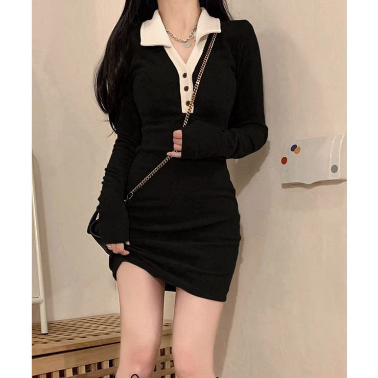 配色リブポロワンピース レディース | SUNSHINE CLOSET | 詳細画像7 