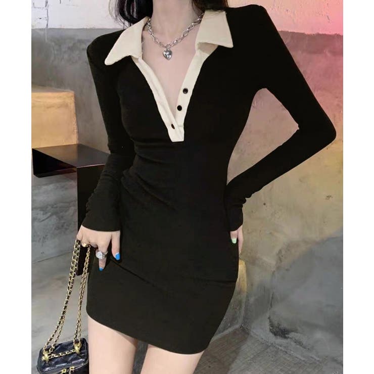 配色リブポロワンピース レディース | SUNSHINE CLOSET | 詳細画像8 