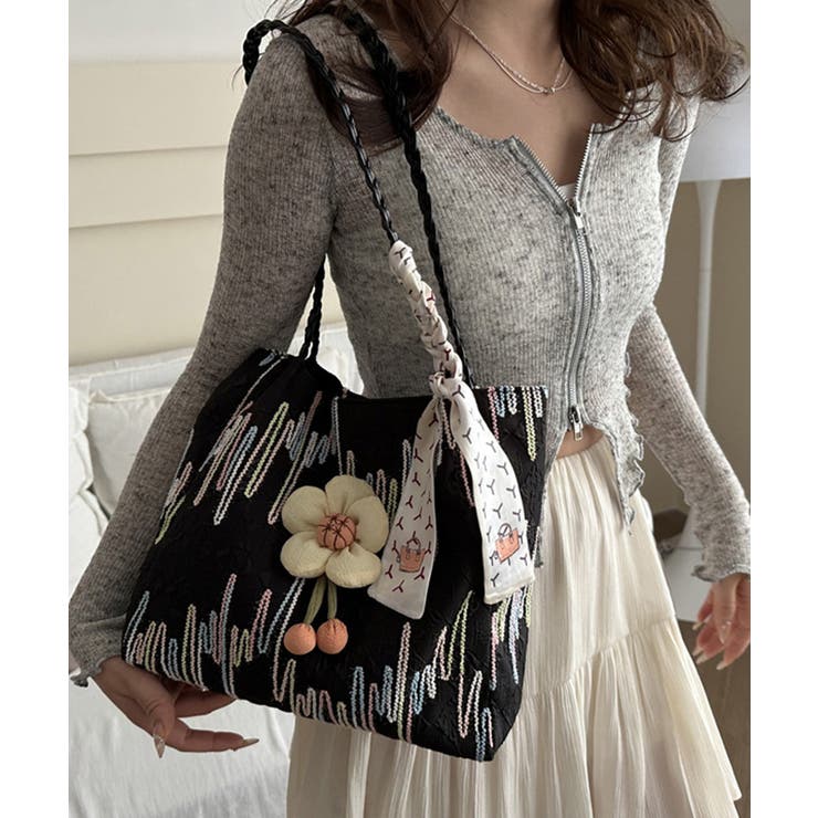 スカーフ付き 大容量トートバッグ 韓国風 | SUNSHINE CLOSET | 詳細画像1 