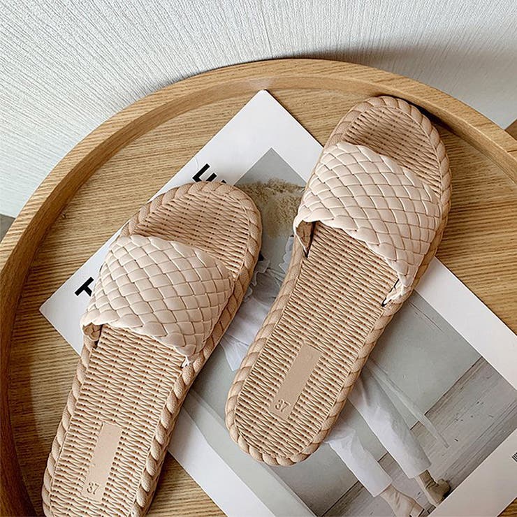 アイボリー | スリッパサンダル レディース 夏 編み | SUNSHINE CLOSET