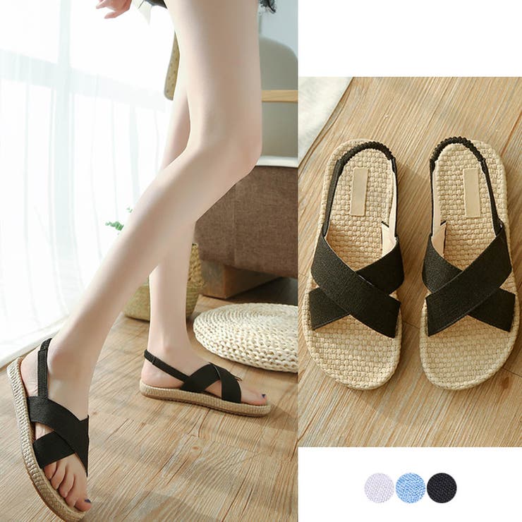 ブラック | サンダル レディース ぺたんこ | SUNSHINE CLOSET