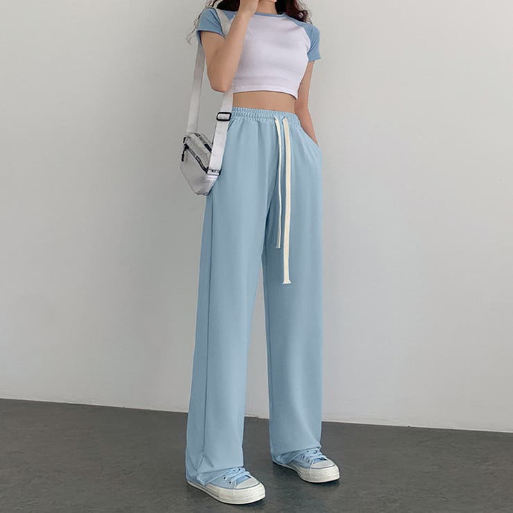 ライトブルー | セミワイドパンツ ハイウエスト 全4色 | SUNSHINE CLOSET