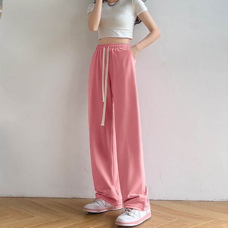 ピンク | セミワイドパンツ ハイウエスト 全4色 | SUNSHINE CLOSET