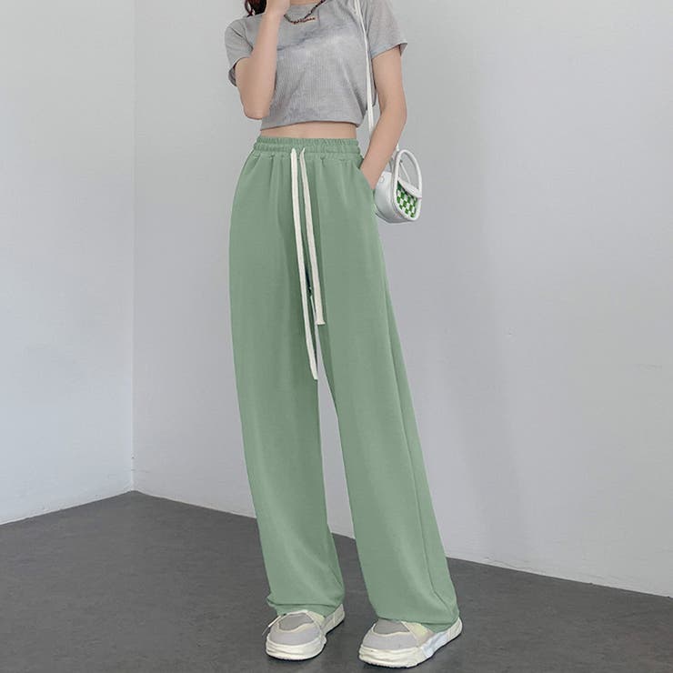 ミントグリーン | セミワイドパンツ ハイウエスト 全4色 | SUNSHINE CLOSET