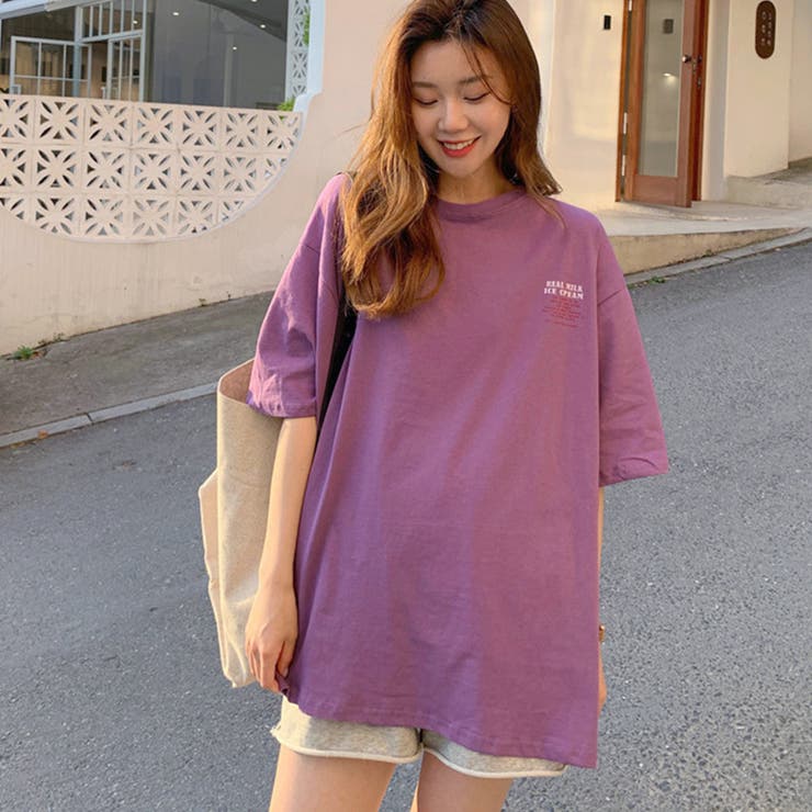 【Attends】Beauty tee shirt☆韓国 人気☆ティシャツ 半袖Tシャツレディース 夏 ロゴ 韓国風[品番：AGCW0004446