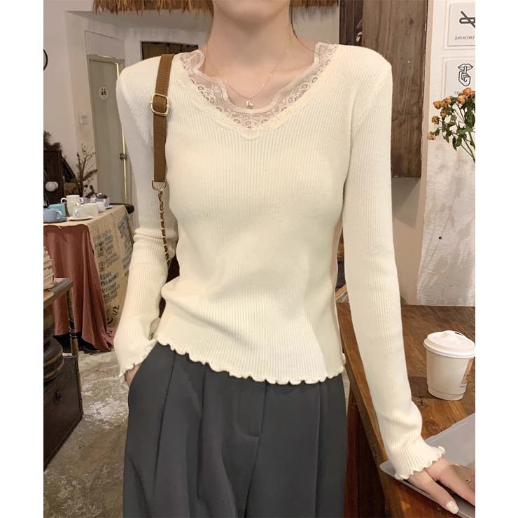ニットトップス レディース レース付き | SUNSHINE CLOSET | 詳細画像3 