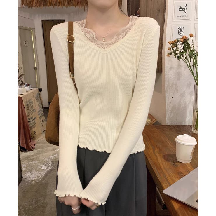 ニットトップス レディース レース付き | SUNSHINE CLOSET | 詳細画像5 