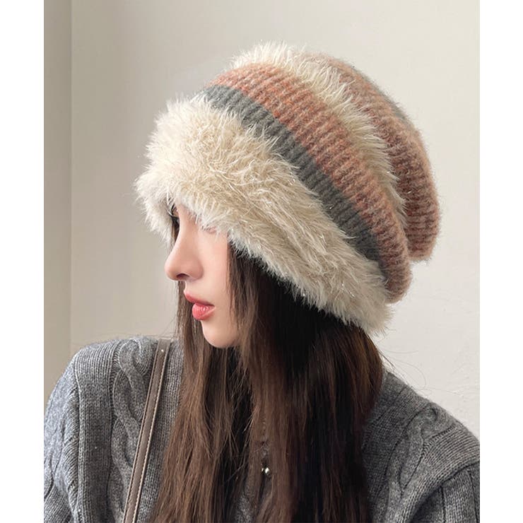 ビーニー帽 ニット帽子 レディース 配色 | SUNSHINE CLOSET | 詳細画像1 