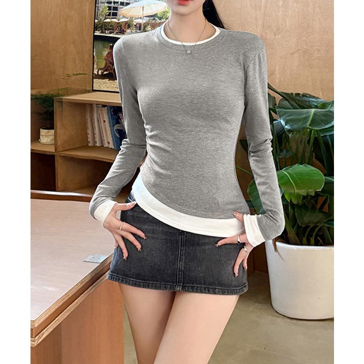 長袖Tシャツ ドッキング 無地カットソー | SUNSHINE CLOSET | 詳細画像2 