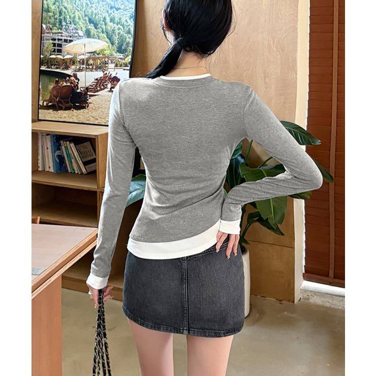 長袖Tシャツ ドッキング 無地カットソー | SUNSHINE CLOSET | 詳細画像3 