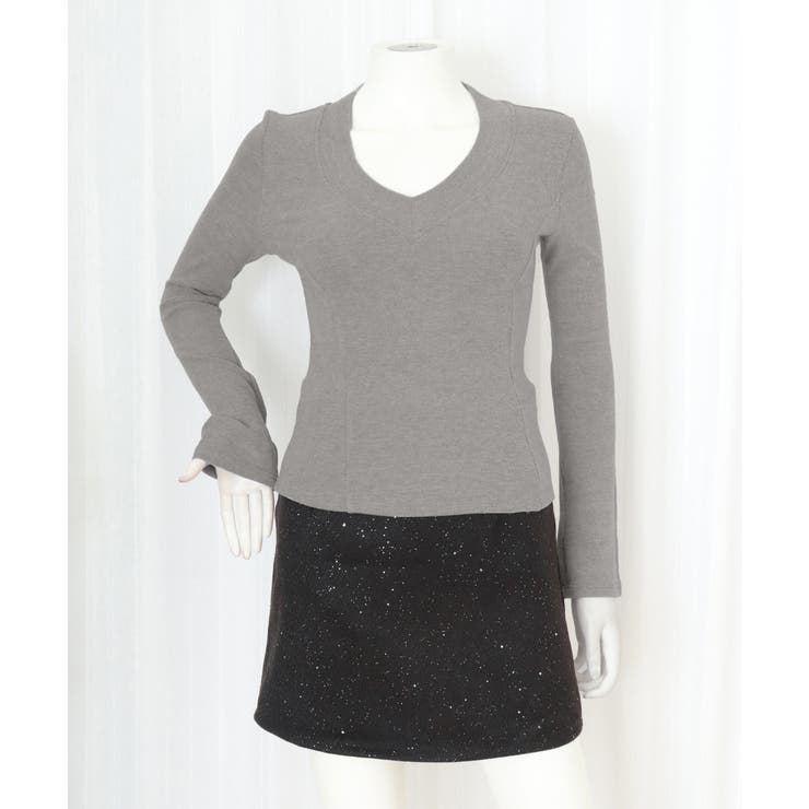 Vネック 長袖Tシャツ 韓国風カットソー | SUNSHINE CLOSET | 詳細画像16 