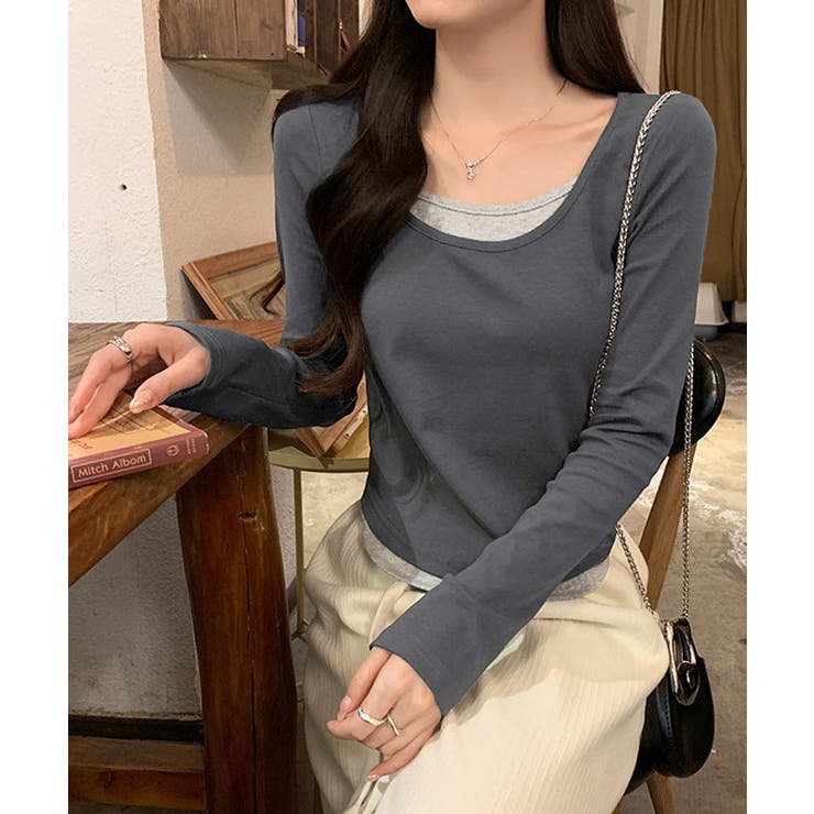 長袖Ｔシャツ フェイクレイヤード 着やせ | SUNSHINE CLOSET | 詳細画像12 