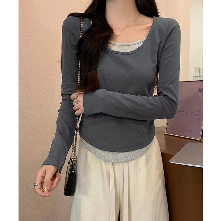 長袖Ｔシャツ フェイクレイヤード 着やせ | SUNSHINE CLOSET | 詳細画像14 