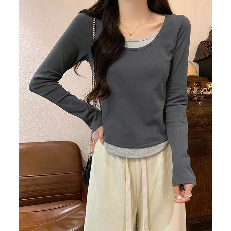 長袖Ｔシャツ フェイクレイヤード 着やせ | SUNSHINE CLOSET | 詳細画像15 