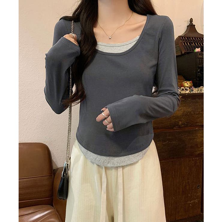 長袖Ｔシャツ フェイクレイヤード 着やせ | SUNSHINE CLOSET | 詳細画像16 