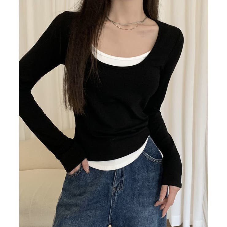 長袖Ｔシャツ フェイクレイヤード 着やせ | SUNSHINE CLOSET | 詳細画像2 