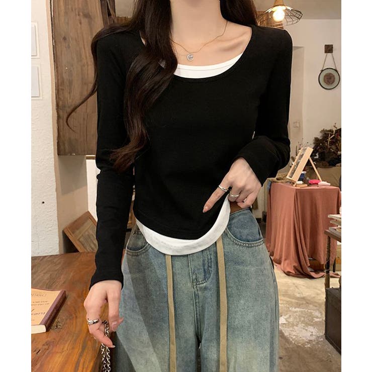 長袖Ｔシャツ フェイクレイヤード 着やせ | SUNSHINE CLOSET | 詳細画像3 