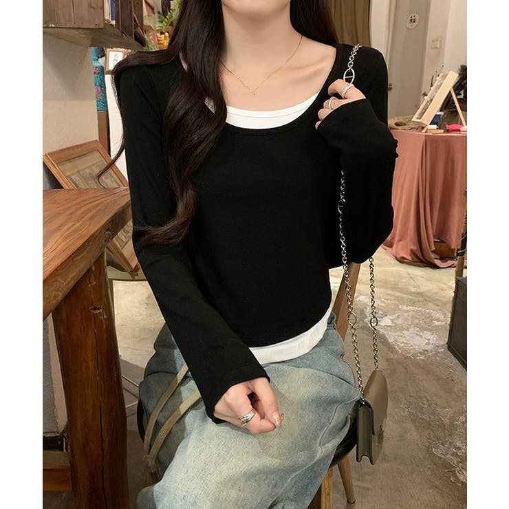 長袖Ｔシャツ フェイクレイヤード 着やせ | SUNSHINE CLOSET | 詳細画像9 