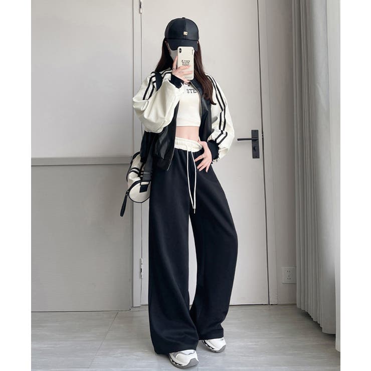 スウェットパンツ レディース セミワイド[品番：AGCW0006081