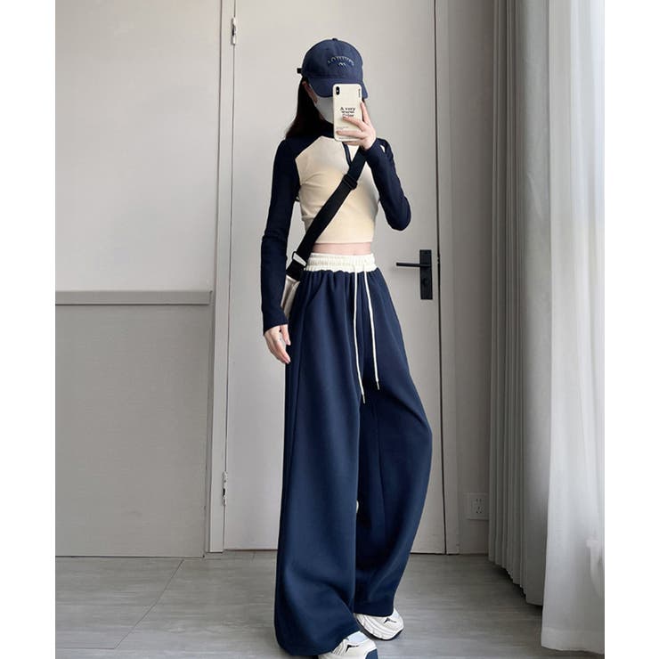 スウェットパンツ レディース セミワイド[品番：AGCW0006081