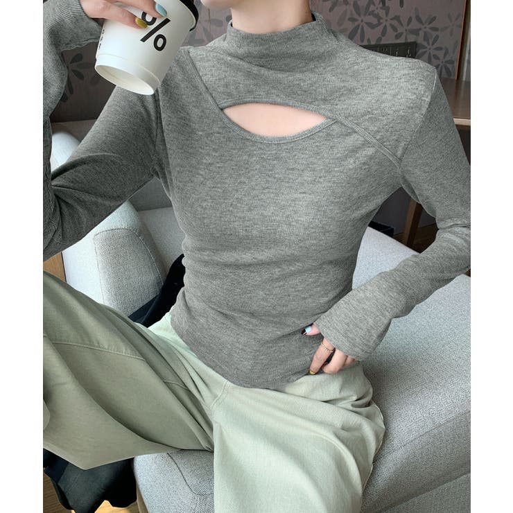 長袖Tシャツ 穴あき ハイネック 春秋冬 | SUNSHINE CLOSET | 詳細画像8 
