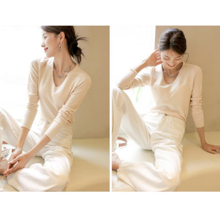 無地ニットトップス Vネック レディース | SUNSHINE CLOSET | 詳細画像11