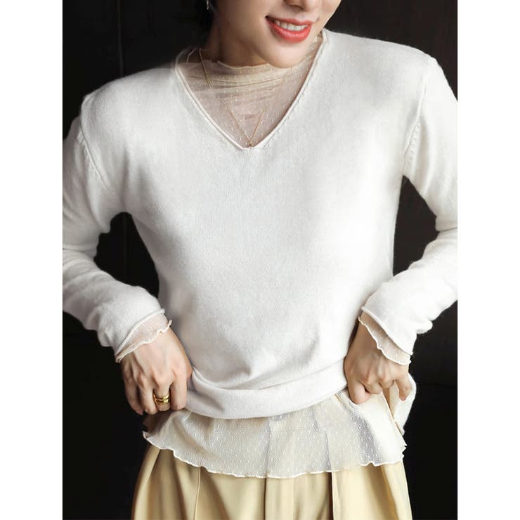 無地ニットトップス Vネック レディース | SUNSHINE CLOSET | 詳細画像8