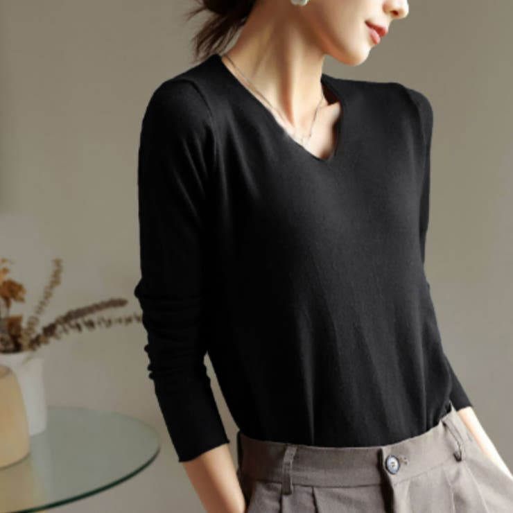 無地ニットトップス Vネック レディース | SUNSHINE CLOSET | 詳細画像9