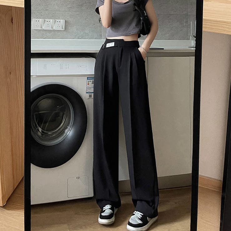 ワイドパンツ アシンメトリー 英字ロゴ | SUNSHINE CLOSET | 詳細画像6 