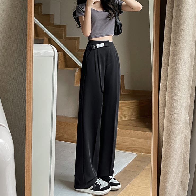 ワイドパンツ アシンメトリー 英字ロゴ | SUNSHINE CLOSET | 詳細画像7 