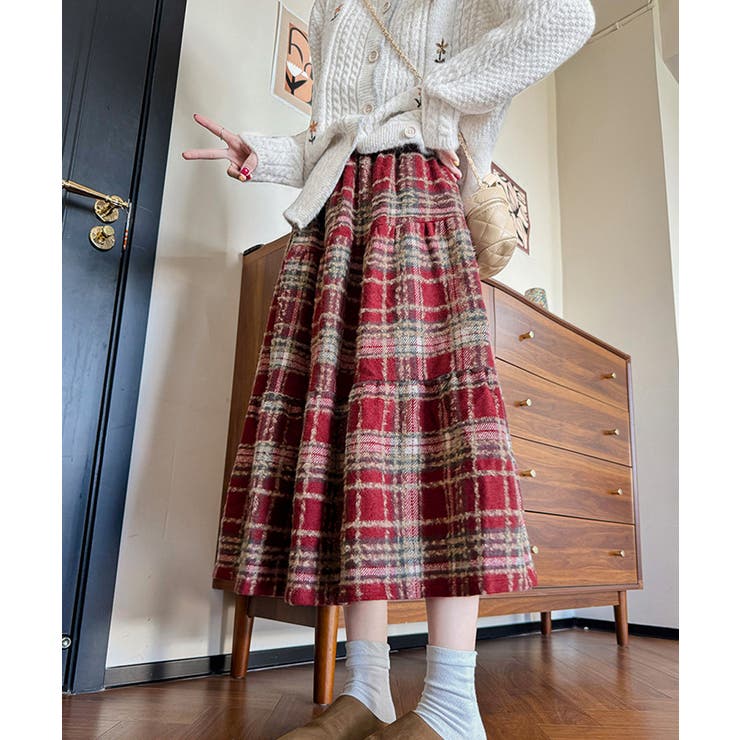 フレアスカート Aライン チェック柄秋冬 | SUNSHINE CLOSET | 詳細画像12 