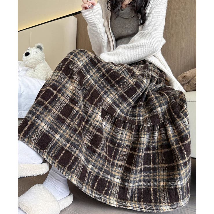 フレアスカート Aライン チェック柄秋冬 | SUNSHINE CLOSET | 詳細画像2 