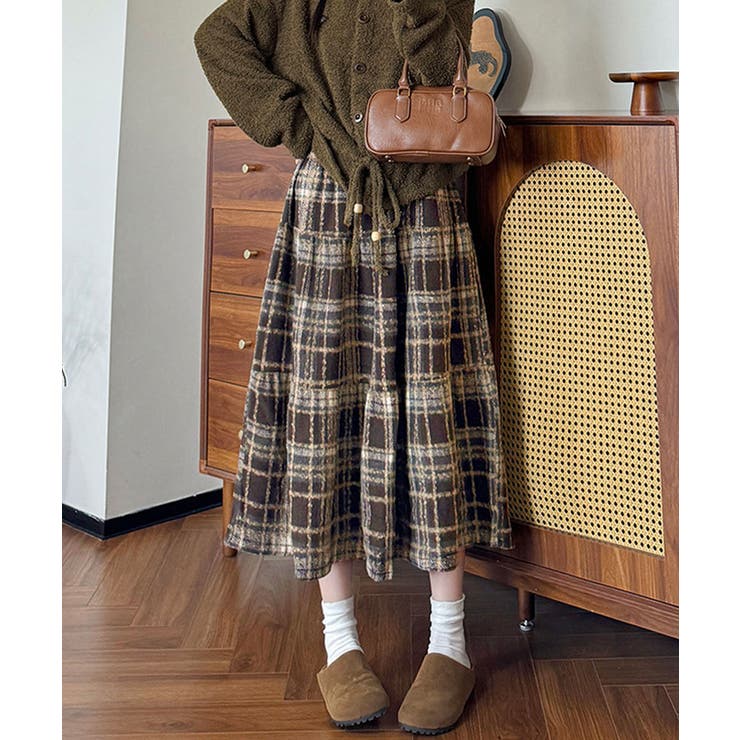 フレアスカート Aライン チェック柄秋冬 | SUNSHINE CLOSET | 詳細画像3 