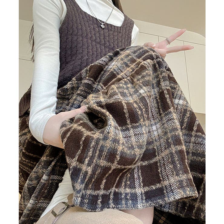 フレアスカート Aライン チェック柄秋冬 | SUNSHINE CLOSET | 詳細画像5 