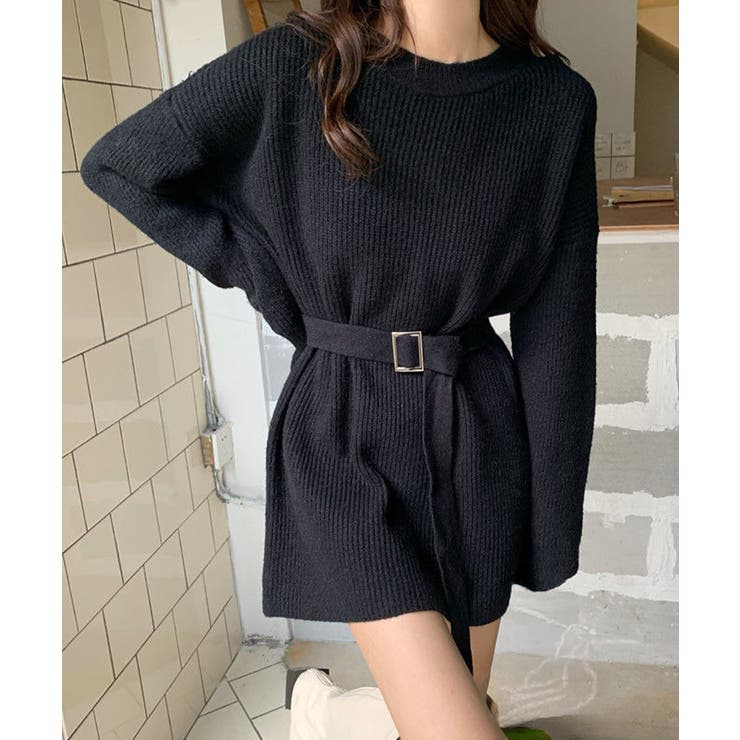 ニットワンピース レディース ベルト付き | SUNSHINE CLOSET | 詳細画像1 