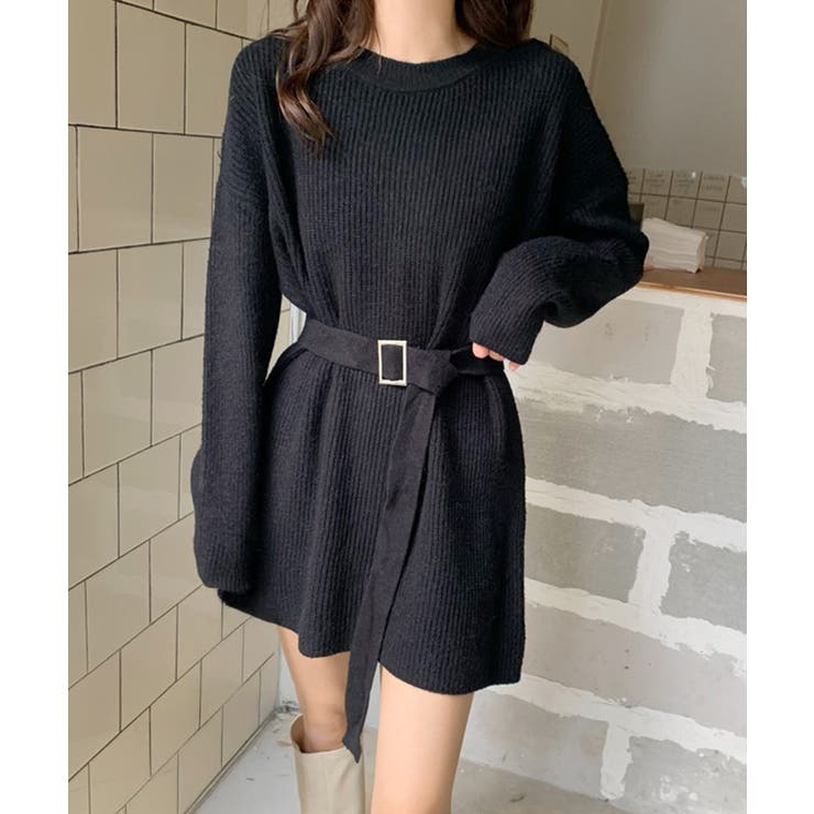 ニットワンピース レディース ベルト付き | SUNSHINE CLOSET | 詳細画像3 