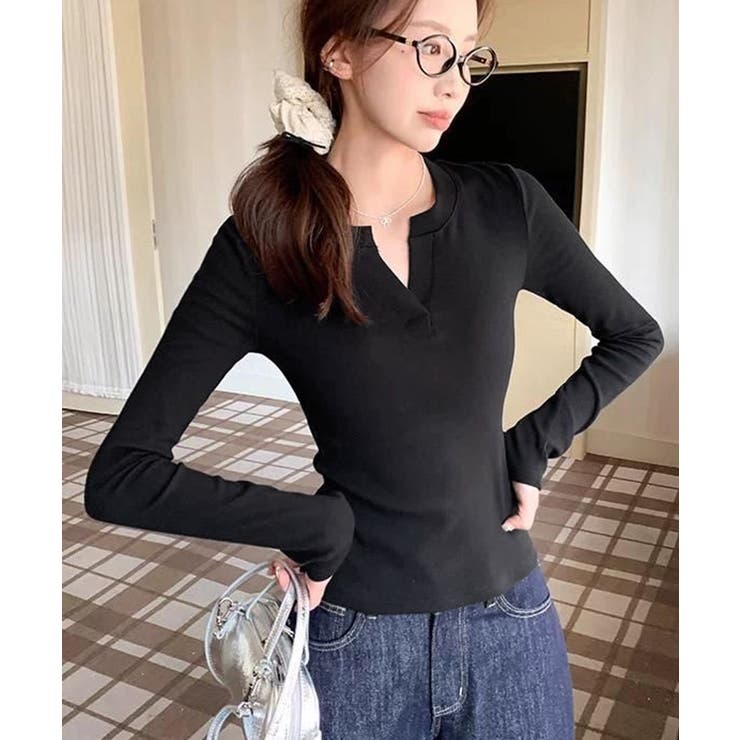 長袖Tシャツ レディース Vネック 無地 | SUNSHINE CLOSET | 詳細画像2 