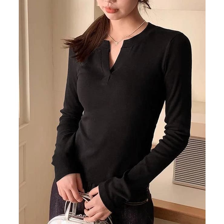 長袖Tシャツ レディース Vネック 無地 | SUNSHINE CLOSET | 詳細画像3 