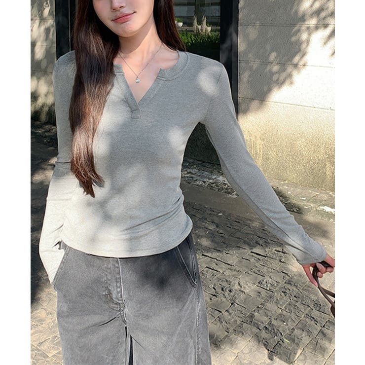 長袖Tシャツ レディース Vネック 無地 | SUNSHINE CLOSET | 詳細画像7 