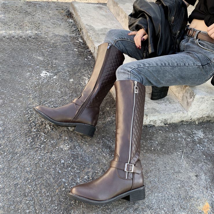 ブラウン | レザーブーツ エコレザー ニーハイブーツ | SUNSHINE CLOSET