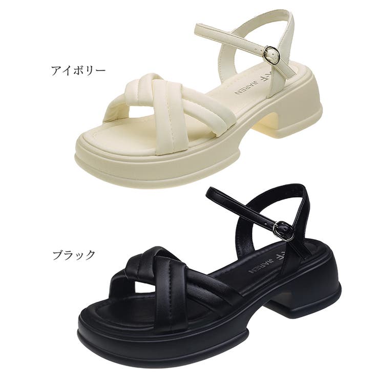 厚底サンダル 美脚 レディース 韓国 夏[品番：AGCW0004243