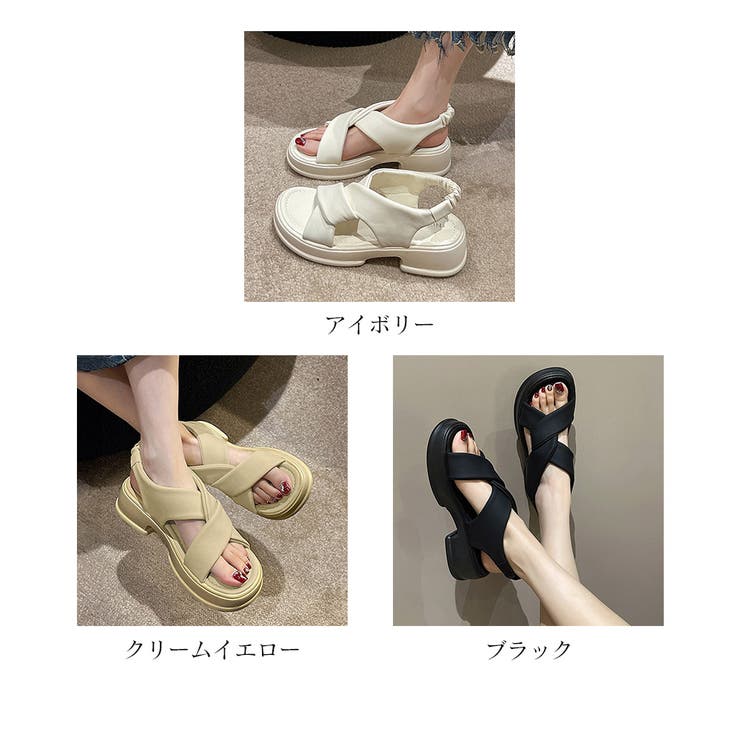 厚底サンダル クロスベルト 美脚 韓国夏 | SUNSHINE CLOSET | 詳細画像2 
