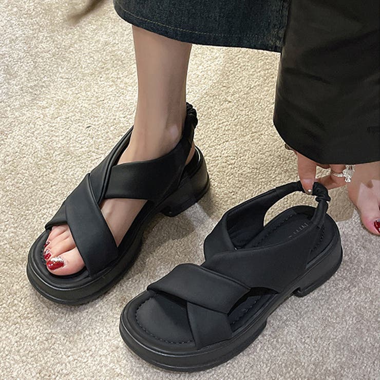 厚底サンダル クロスベルト 美脚 韓国夏 | SUNSHINE CLOSET | 詳細画像6 