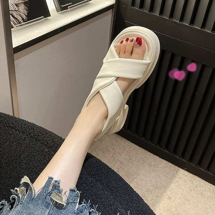 厚底サンダル クロスベルト 美脚 韓国夏 | SUNSHINE CLOSET | 詳細画像8 