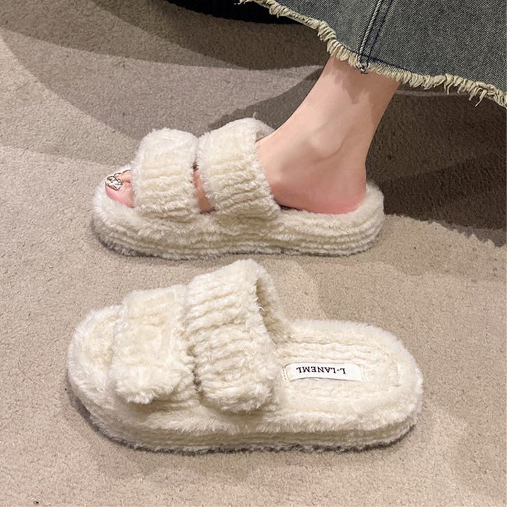 ファーサンダル レディース 厚底スリッパ | SUNSHINE CLOSET | 詳細画像9 