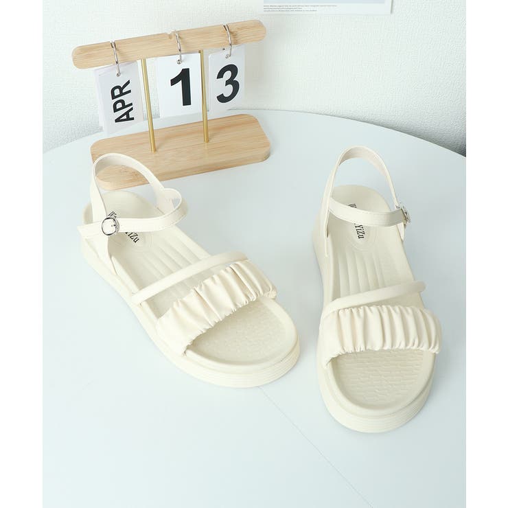 厚底サンダル レディース 美脚 夏靴[品番：AGCW0005526