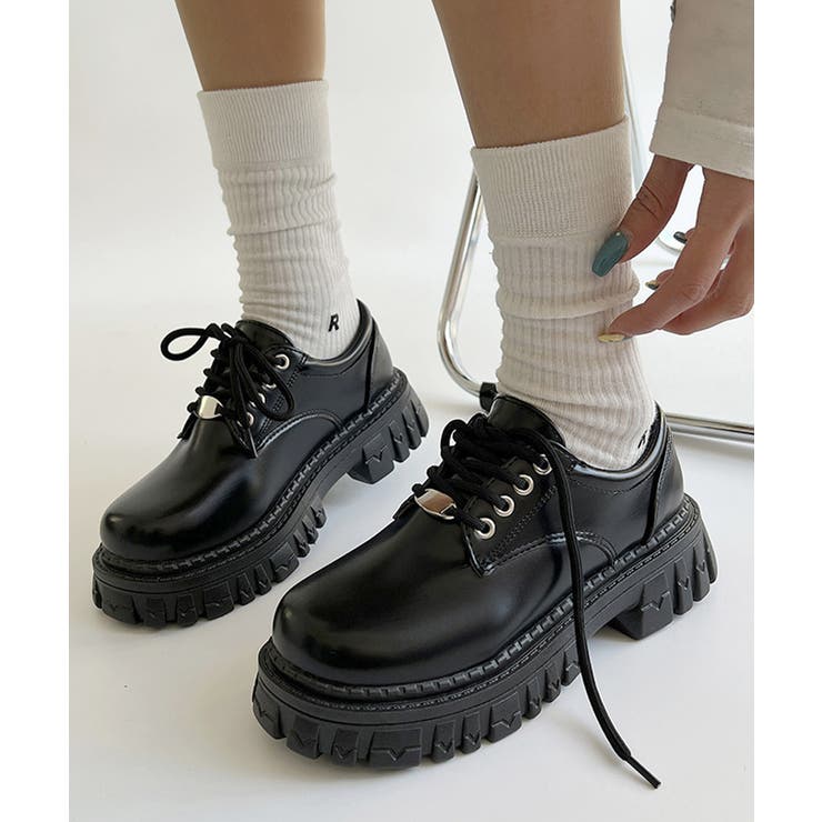 厚底 ローファー 編み上げ 韓国風 | SUNSHINE CLOSET | 詳細画像1 