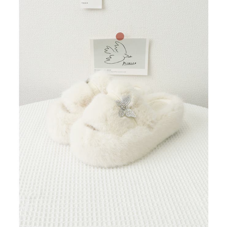 厚底ファーサンダル 蝶々 スリッパ 秋冬 | SUNSHINE CLOSET | 詳細画像25 