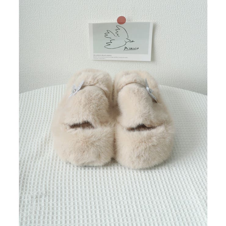 厚底ファーサンダル 蝶々 スリッパ 秋冬 | SUNSHINE CLOSET | 詳細画像28 