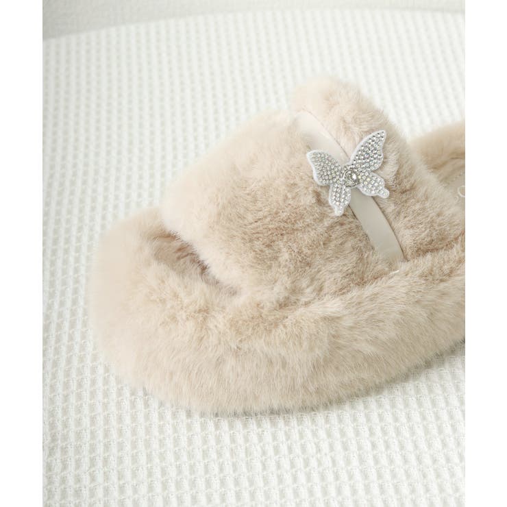 厚底ファーサンダル 蝶々 スリッパ 秋冬 | SUNSHINE CLOSET | 詳細画像30 